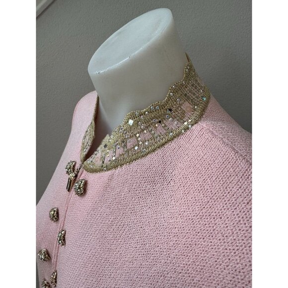 NWT St John Knit Pink Embellished blazer size 2 - Picture 6 of 11